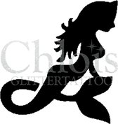 Chloïs Glittertattoo Sjabloon 5 Stuks - Mermaid - CH3508 - 5 stuks gelijke zelfklevende sjablonen in verpakking - Geschikt voor 5 Tattoos - Nep Tattoo - Geschikt voor Glitter Tattoo, Inkt Tattoo of Airbrush