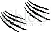 Chloïs Glittertattoo Sjabloon 5 Stuks - Claw Scratching - CH1204 - 5 stuks gelijke zelfklevende sjablonen in verpakking - Geschikt voor 5 Tattoos - Nep Tattoo - Geschikt voor Glitt