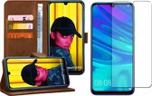 Hoesje geschikt voor Huawei P Smart 2019 - Book Case Leer Wallet Bruin + Screen Protector Glas
