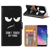 FONU Boekmodel Hoesje Don't Touch My Phone Samsung Galaxy A6+ 2018 (SM-A605)