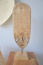 Houten decoratie boho masker XL - Mango hout - 53x17 | BALI. Lifestyle