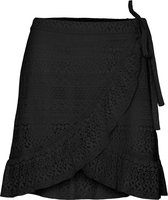 Vero Moda VMHONEY LACE H/W WRAP SKIRT Black Dames Rok - Maat S