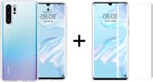 Huawei P30 Pro hoesje siliconen case transparant - 1x Beschermglas Huawei P30 Pro Screenprotector UV