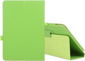 Voor Amazon Fire HD 10 2021 Litchi-textuur Effen kleur Horizontale flip-lederen hoes met houder en pensleuf (groen)