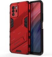 Voor Geschikt voor Xiaomi Redmi Note 10 Pro 5G Punk Armor 2 in 1 PC + TPU Shockproof Case met onzichtbare houder (rood)