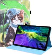 Animal Pattern Horizontal Flip Leather Case met Houder & Kaartsleuven & Fotolijst & Slaap / Wake-up Functie Voor iPad Pro 11 inch 2021/2020 & Air 2020 10.9 (Bib Kitten)