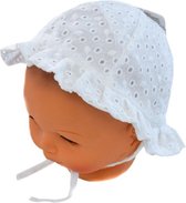 SOFT TOUCH - Baby Zonnehoedje - Kleur Wit met Broderie - Maat 6-12 Maanden