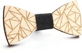 Houten Vlinderdas - Bow Tie - Strikjes met Stripe Patroon