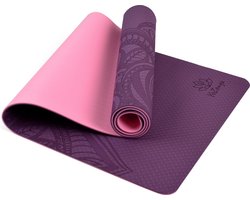 YoZenga Premium Mat Mandala Purple/Pink - Yoga Mat - Extra Dikke Antislip TPE Sportmat - Duurzaam & Lichtgewicht - Inclusief Draagriem
