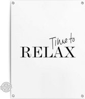 Tuinposter Teksten Time to Relax 80x60 cm Canvas - Reinders