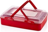 Herzberg Single-Tier Takeaway Pastry Carrying Box Red