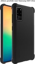 Samsung S20 Ultra Hoesje - Samsung Galaxy S20 Ultra hoesje zwart shockproof siliconen case hoes cover hoesjes