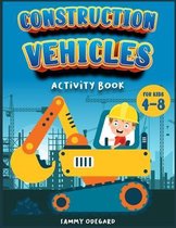 Construction Vehicles activity book for kids 4-8
