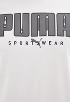 Puma Athletics Tee- Wit - Grijs - Maat L