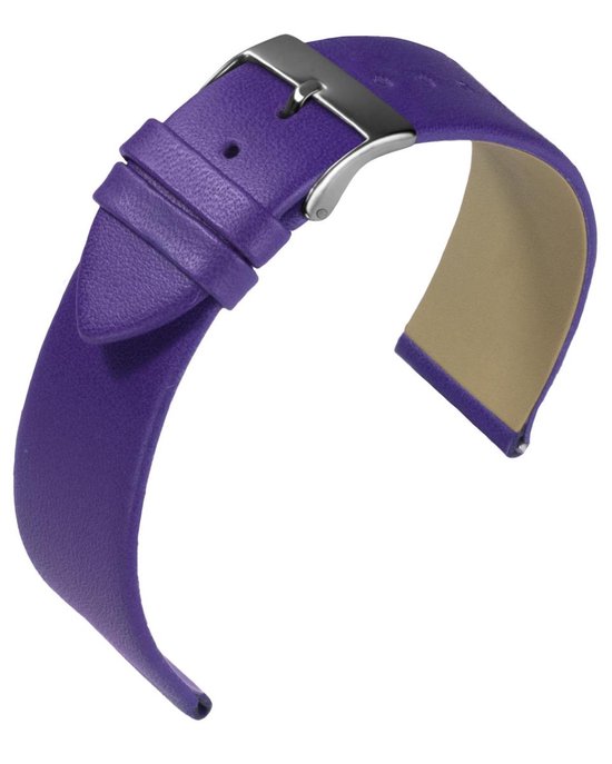 Bracelet montre EULIT - cuir - 16 mm - violet - boucle métal