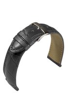 EULIT horlogeband - leer - 24 mm - grijs - metalen gesp