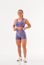 Vital summer sportoutfit / sportkleding set voor dames / fitnessoutfit short + sport bh (purple/paars)