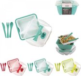 LUNCHBOX volwassenen - 1,5L - BESTEK - 3 verschillende compartimenten  - brood - fuit - salade - BLAUW