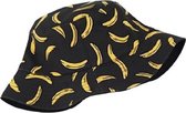 Bucket Hat Vissershoedje - Zonnehoedje Zwart - Banaan