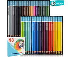 foto van Kleurpotloden voor Volwassenen van Diamond Hobbies | 48 kleuren | Kleuren op  Nummer | Potloden | Potloden set | Tekendoos voor Volwassenen | Kleuren op Numm3r