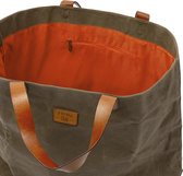 Shopper - Boodschappentas - Strandtas - Stonewashed Canvas - Lederen Handvatten - Primecuts - Honfleur - Tabac Bruin
