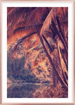 Poster Met Metaal Rose Lijst - Palm Jungle Poster