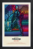 JUNIQE - Poster met houten lijst Robocop popart -13x18 /Kleurrijk