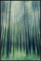 JUNIQE - Poster met kunststof lijst Green Woods Ascent -13x18 /Groen &