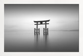 JUNIQE - Poster in houten lijst Torii Study III -20x30 /Grijs & Wit