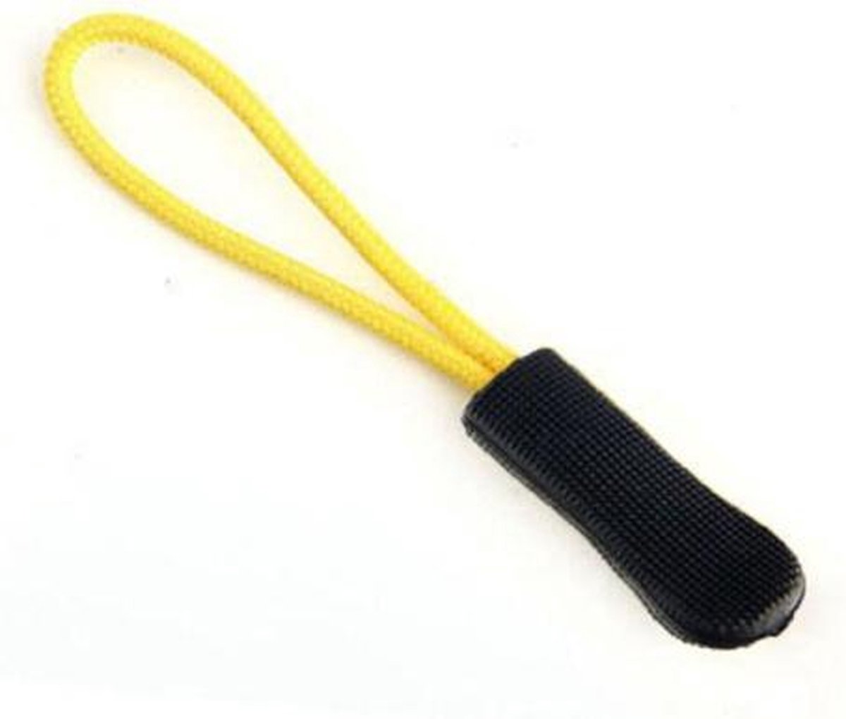Zipper puller geel zwart - per 3 stuks