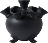 Heinen - Zwarte vaas - 15 cm - vaas zwart - tulpenvaas - cadeau voor vrouw