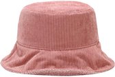 Festival hoed - Bucket hat - corduroy - roze