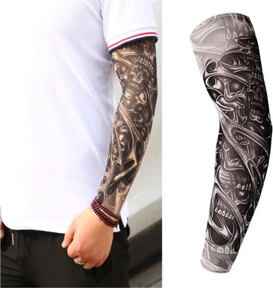 Arm tattoo sleeve Stoere nep Kous band - Tatoeage tijdelijk Volwassenen -... | bol.com