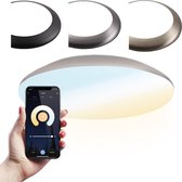 Hoftronic Smart - Smart LED Plafondlamp - Plafonnière - WiFi + Bluetooth - Chroom - 18 Watt - IP65 waterdicht - Kleur instelbaar (2700K, 4000K & 5000K) - 1900 Lumen - IK10 Stootveilig - Ø30 cm - Geschikt voor badkamer en buiten - 3 jaar garantie