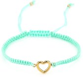 Michelle Bijoux Enkelband Goud Hart Mint Green One Size JE13411