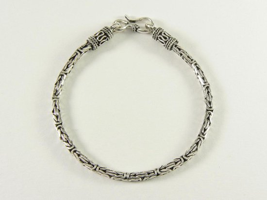 Fijne zilveren armband met koningsschakel - 21 cm