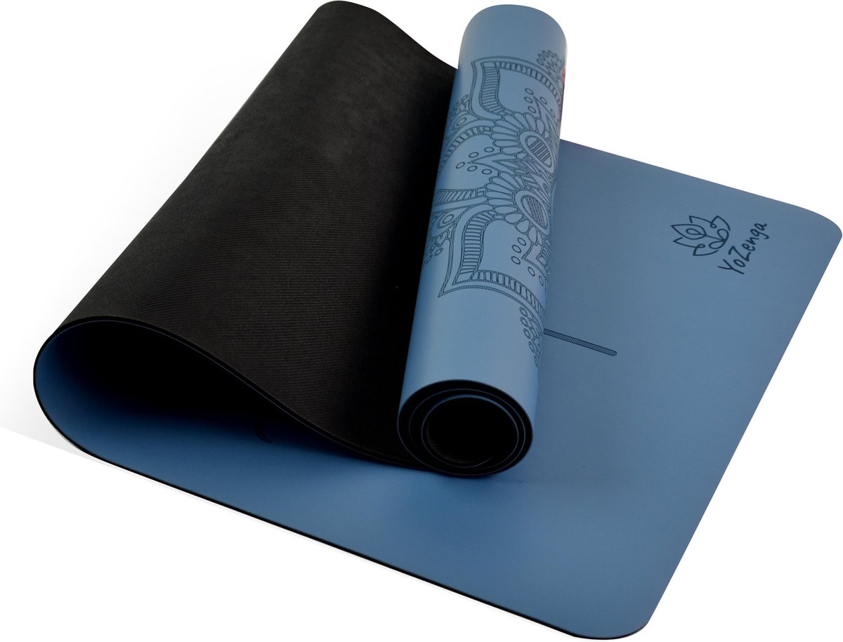 Tapis de yoga Mandala bleu 4.5mm