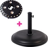 Parasolvoet 25 KG Rond Beton + LED Verlichting