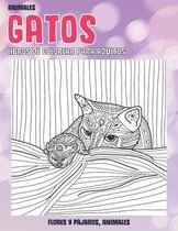 Libros de colorear para adultos - Flores y pajaros, animales - Animales - Gatos