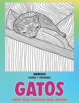 Libros para colorear para adultos - Flores y patrones - Animales - Gatos