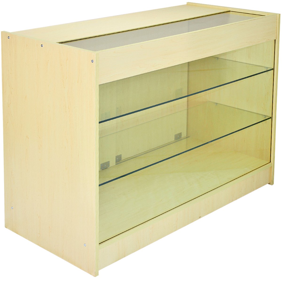 Aquarius toonbank set - esdoorn - 120x60x90cm - glazen displaypaneel