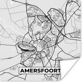 Affiche Plan de la ville - Amersfoort - Grijs - Wit - 75x75 cm