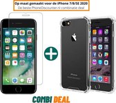 Fooniq Siliconen Hoesje Anti Schock Transparant + Screenprotector - Geschikt Voor Apple iPhone 7