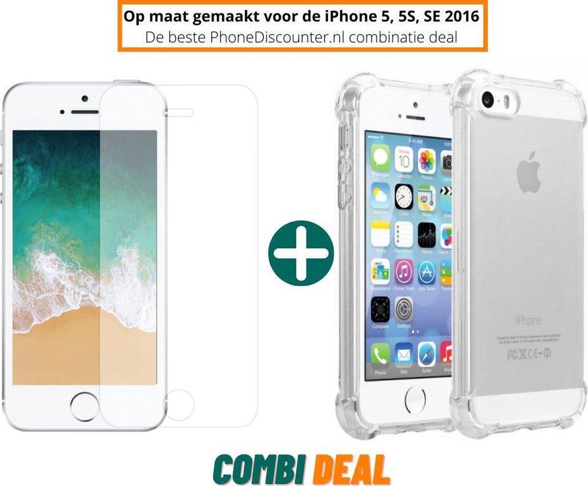 iphone 5s anti shock case | iPhone 5S A1453 hoesje siliconen | iPhone 5S anti shock hoes transparant | beschermhoes iphone 5s apple | iPhone 5S hoes cover hoes + iPhone 5S gehard glas screenprotector
