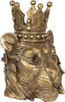 Leeuw - Dierenbeeld - Beeldje - Beeld - Goud - Brons - 29 cm hoog
