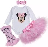 Minnie, Mouse, verjaardagset, (4-delig),roze (maat 80/86)