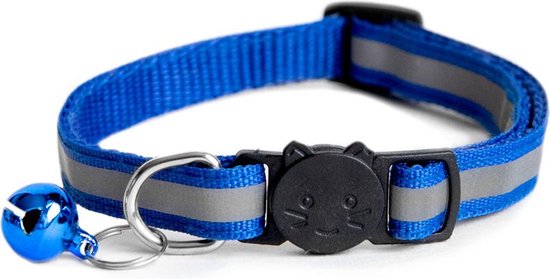Ace Pets - Kattenhalsband met belletje veiligheidssluiting - Reflecterend - Halsband Kat - Kattenbandje - Blauw