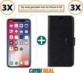 iphone x cover case | iPhone X A1902 full body cover 3x | iPhone X stand case zwart | 3x hoes iphone x apple | iPhone X beschermhoes + 3x iPhone X gehard glas screenprotector