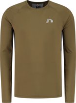 Newline Longsleeve  Sportshirt - Maat M  - Mannen - Olijfgroen/Zwart