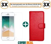 iphone 5s hoesje rood | iPhone 5S A1518 beschermhoes full body 3x | iPhone 5S wallet hoes rood | 3x hoesje iphone 5s apple | iPhone 5S boekhoesje + 3x iPhone 5S tempered glass scre